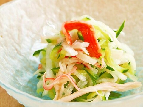 大根・きゅうり・カニカマの酢の物♪